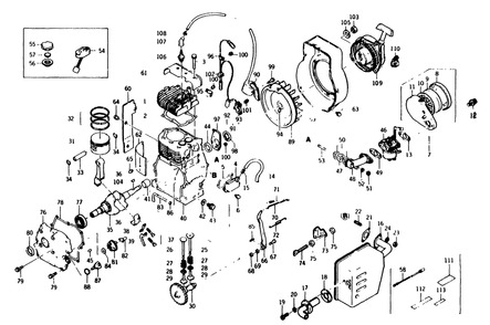 Kawasaki 5 Horsepower Engine Diagram and Parts List for 8836-0-G2600  Briggs and Stratton Generator
